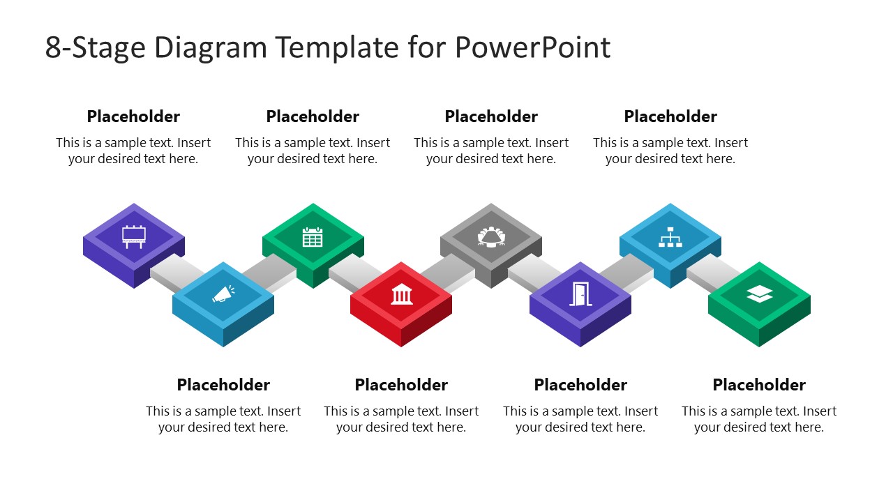 PPT Template for 8 Stage Diagram Presentation 