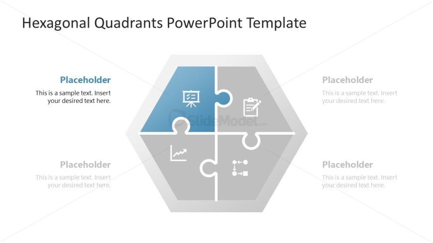 Hexagonal Quadrants Template PPT Slide