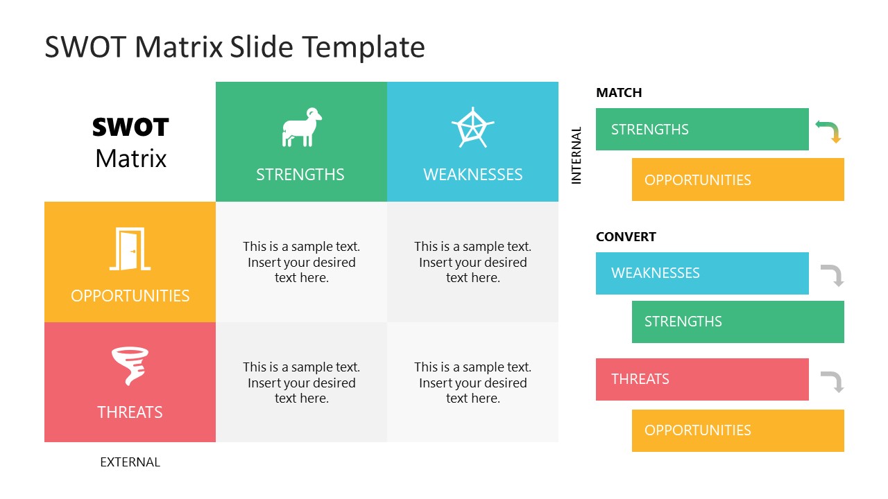 SWOT Matrix PowerPoint Slide 