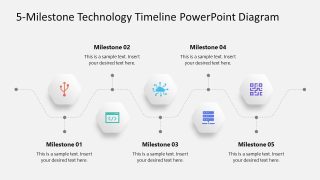 5-Milestone Technology Timeline Slide Template