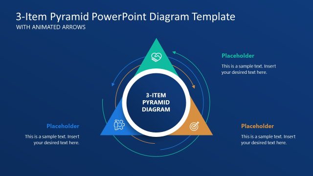 3-Item Pyramid Diagram PowerPoint Slide
