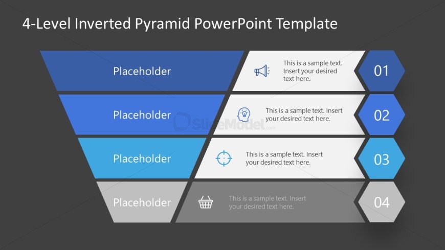 4-Level Inverted Pyramid Slide PPT Template