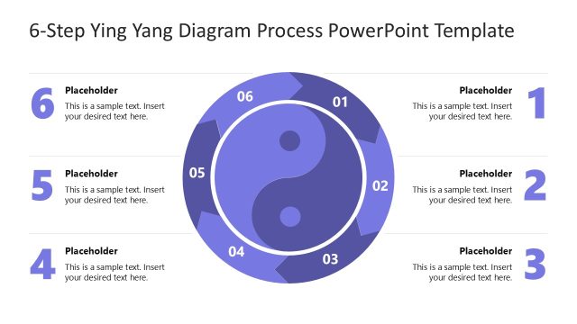 6-Step Ying Yang Style Diagram Presentation Template
