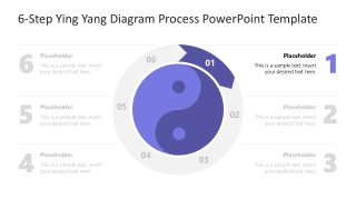 6-Step Ying Yang Style Diagram Template for Presentation 