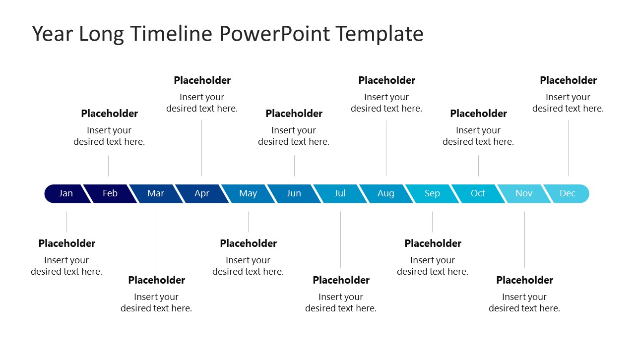 Customizable Year Long Timeline PowerPoint Slide