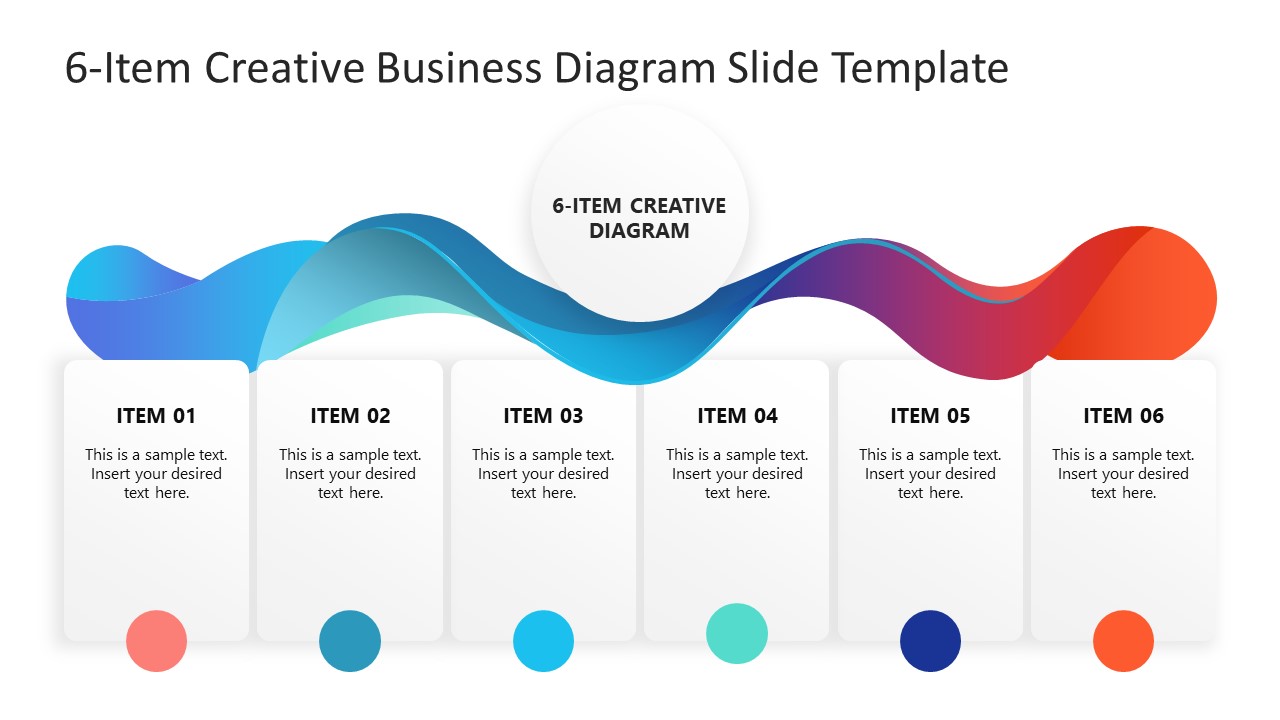 Editable 6-Item Creative Business Diagram PPT Slide