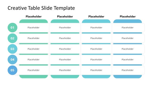 Creative Table Presentation Template