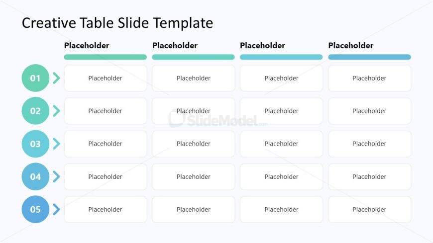 Creative Table PPT Slide Template