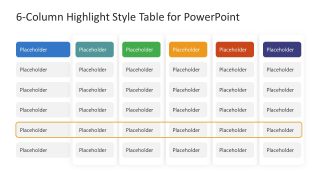 Column Highlight Style Table for Presentation 