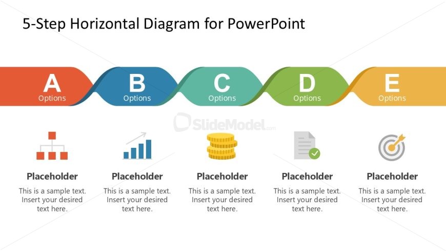 Five Step Horizontal PPT Diagram Template