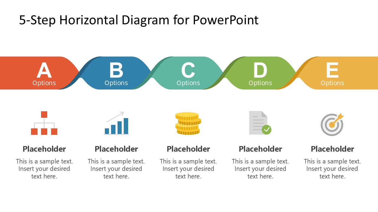 Five Step Horizontal PPT Diagram Template