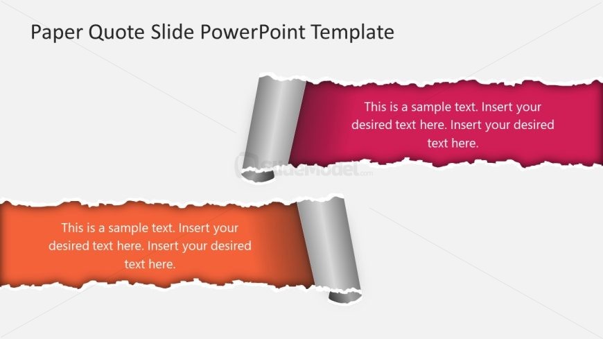 Paper Quote Slide Template for PowerPoint 