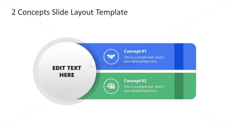 2 Concepts Layout PowerPoint Slide 