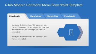 4-Tab Modern Horizontal Menu PowerPoint Slide 