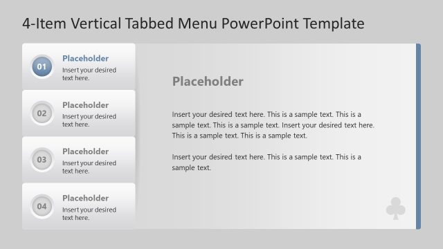 Tab 1 Slide – 4-Item Tabbed Menu Template