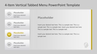 4-Item Tabbed Menu Template Slide 