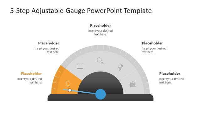 Editable 5-Step Adjustable Gauge PPT Template