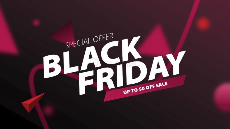 Customizable Diagonal Black Friday Banner PPT Template