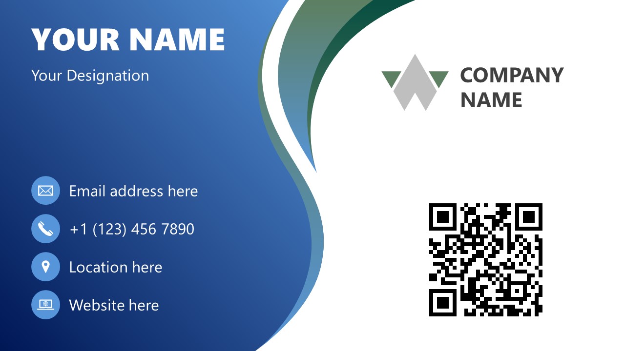 Editable Executive Business Card PPT Template