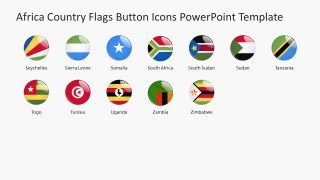 Africa Country Flags Button Icons Template for PowerPoint 