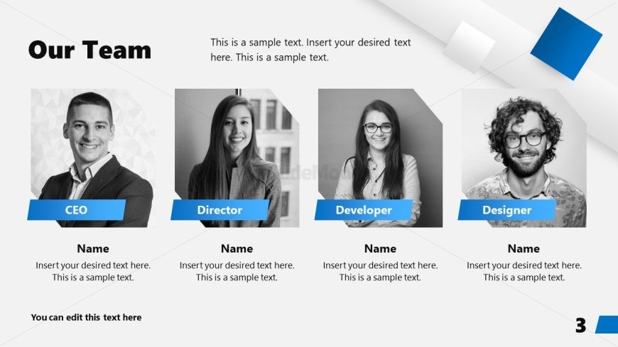 Blue Blocks Corporate Profile Template for PowerPoint