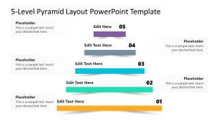 Customizable 5-Level Pyramid Layout PowerPoint Slide 