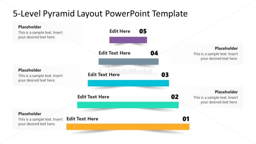 Customizable 5-Level Pyramid Layout PowerPoint Slide