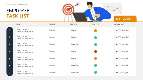 Employee Task List PowerPoint Template