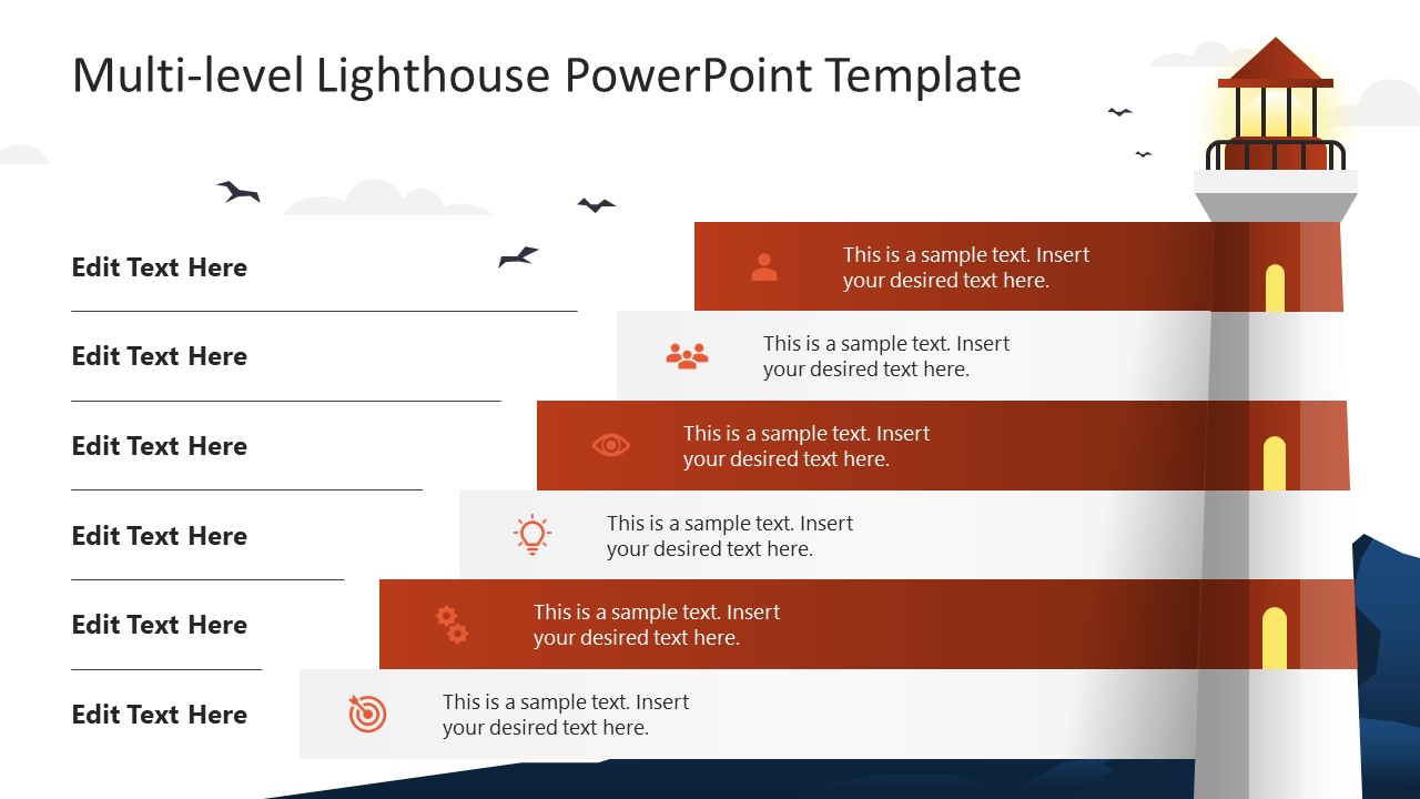 Creative Lighthouse Infographic Process Diagram 