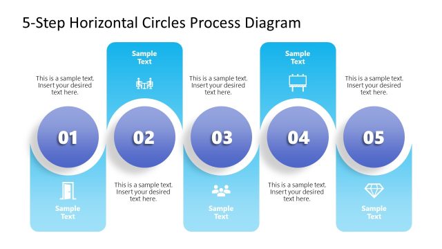 Horizontal Circles Process Diagram PPT Slide