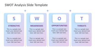 Editable SWOT Analysis Presentation Template with White Background