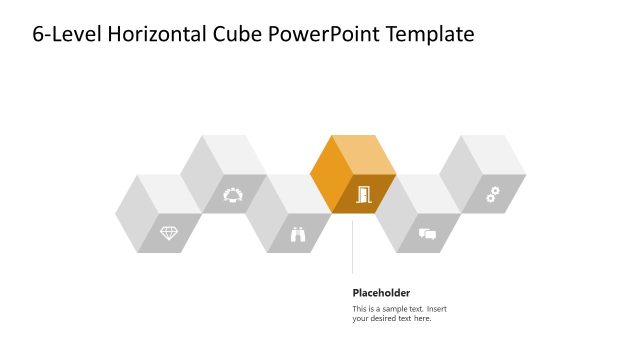 6-Level Horizontal Cube Infographic Template Slide