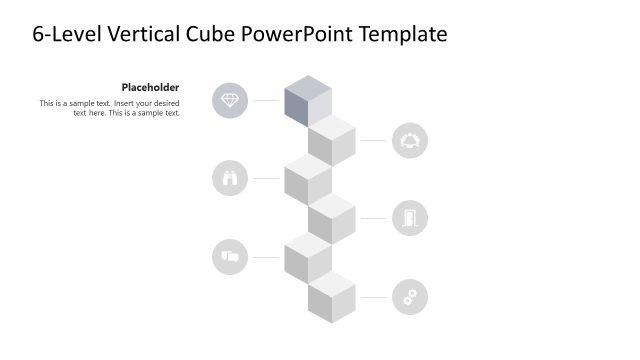 6-Level Vertical Cube Infographic Template for PowerPoint