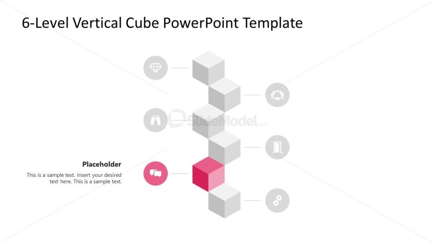 6-Level Vertical Cube Infographic Presentation Template 