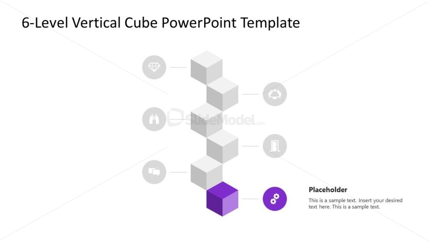 Editable Vertical Cube Infographic PPT Slide 