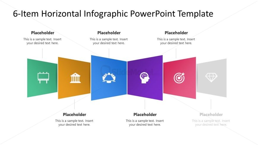 6-Item Horizontal Infographic PowerPoint Slide 