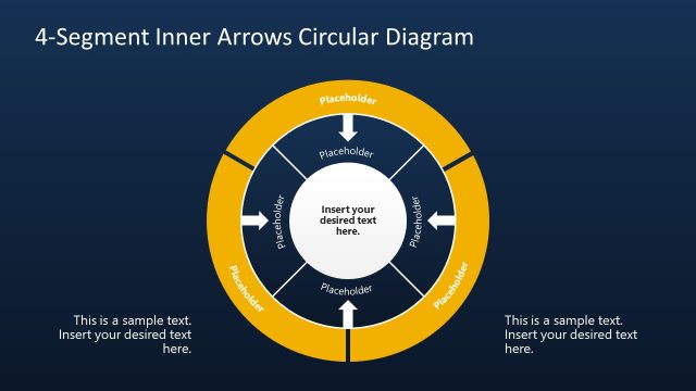 Editable 4-Segment Inner Arrows Circular Diagram Template