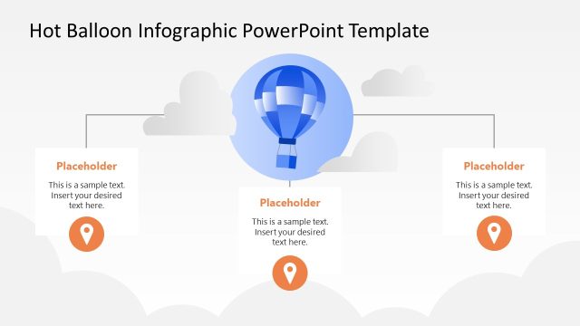 Slide with Location Pins – Hot Balloon Diagram Template