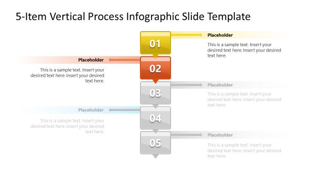 Step 2 Slide – 5-Item Vertical Connected Process Template