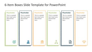 6-Item Boxes Slide Template for Presentation 