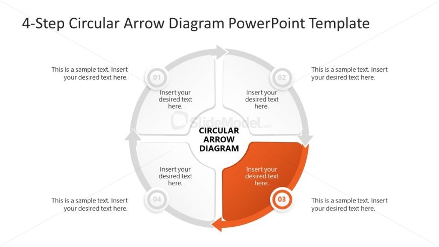 Editable 4-Item Circular Arrow Diagram Template