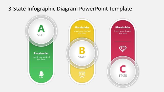 Three State Diagram Toggle Infographic Template Slide