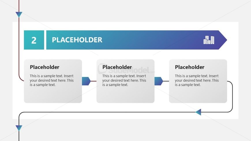 Modern Vertical Process Diagram Template for Presentation