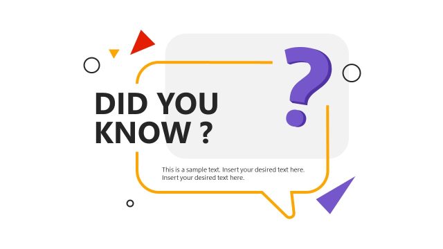 Customizable Did You Know Template Slide