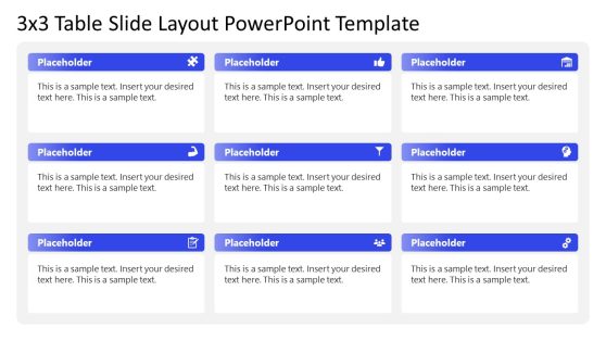 3×3 Table Slide Layout PowerPoint Template