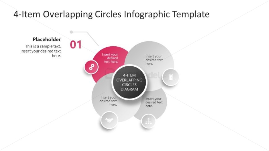 Creative 4-Item Overlapping Circles PPT Template
