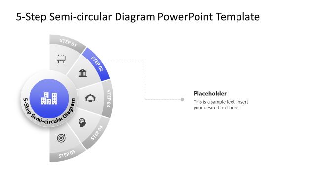 5-Step Semi Circular Diagram Slide Template