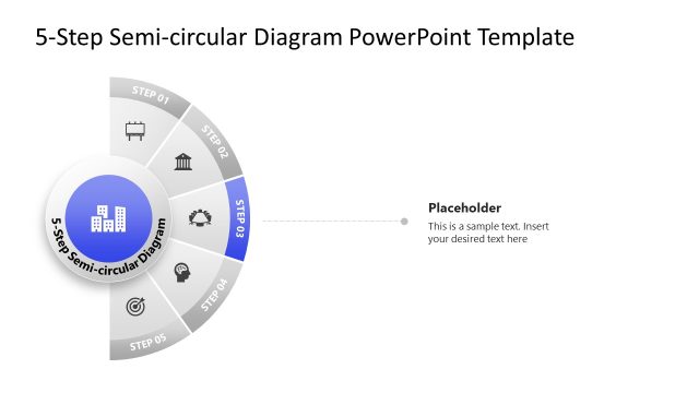 Editable 5-Step Semi Circular Diagram Template