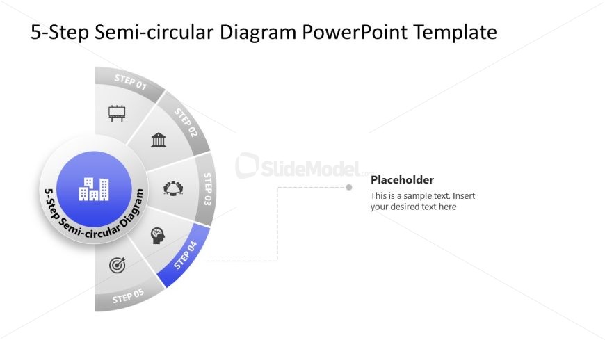 5-Step Semi Circular Diagram Slide PPT Template