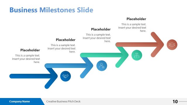 Business Milestones Arrow Diagram Slide Template